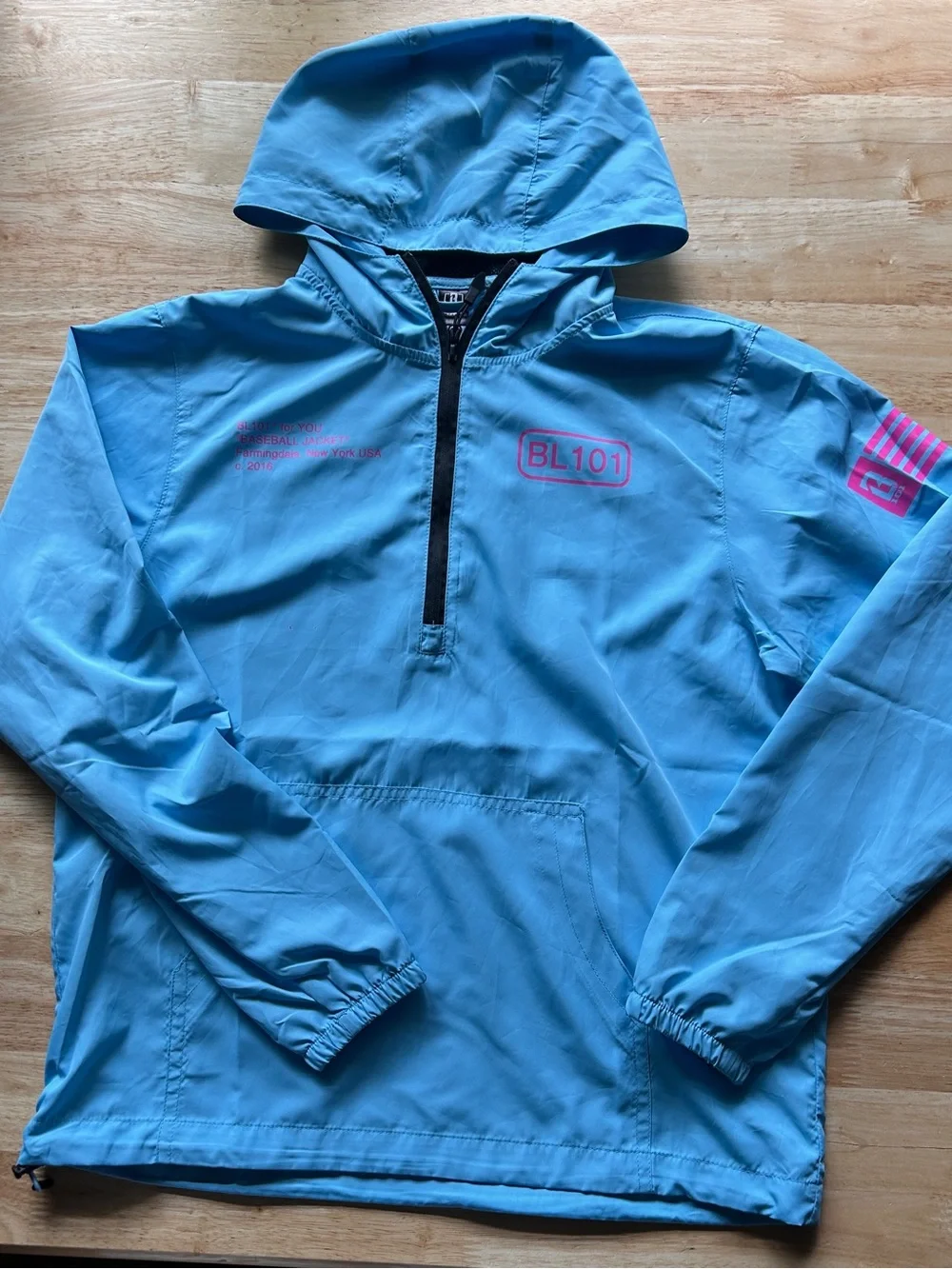 BL101 Kids' Light Blue Hooded Windbreaker Jacket